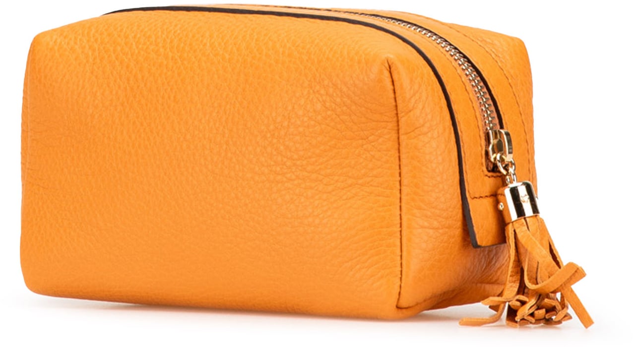 Gucci Leather Soho Cosmetic Pouch Oranje