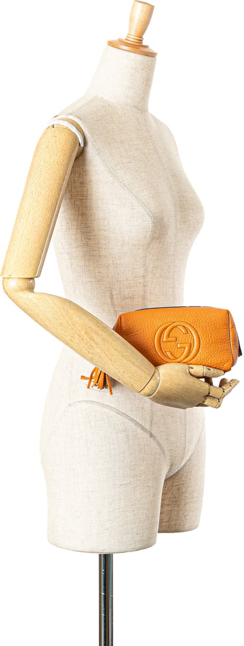 Gucci Leather Soho Cosmetic Pouch Oranje