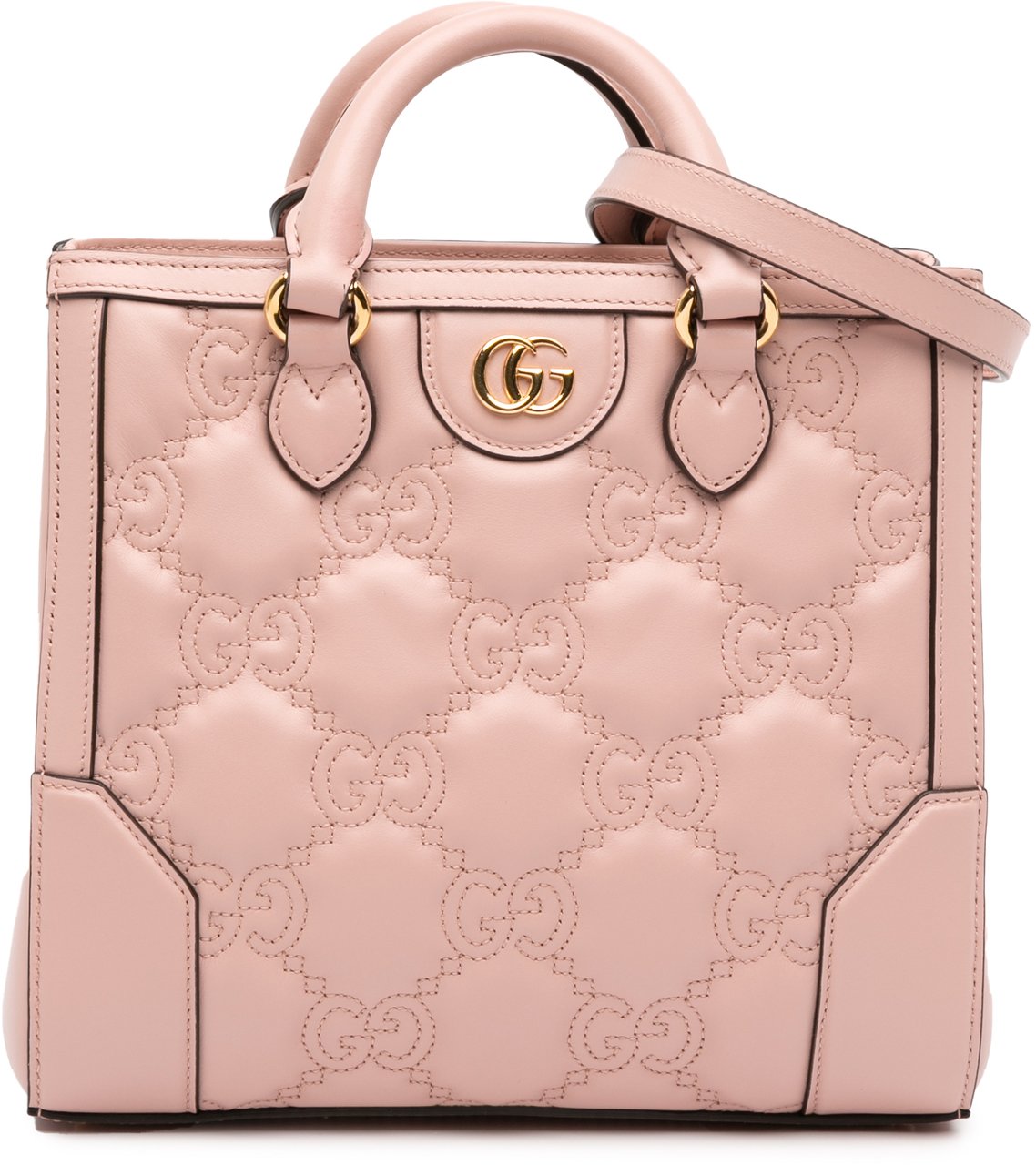 Gucci Mini GG Matelasse Leather Top Handle Bag Roze