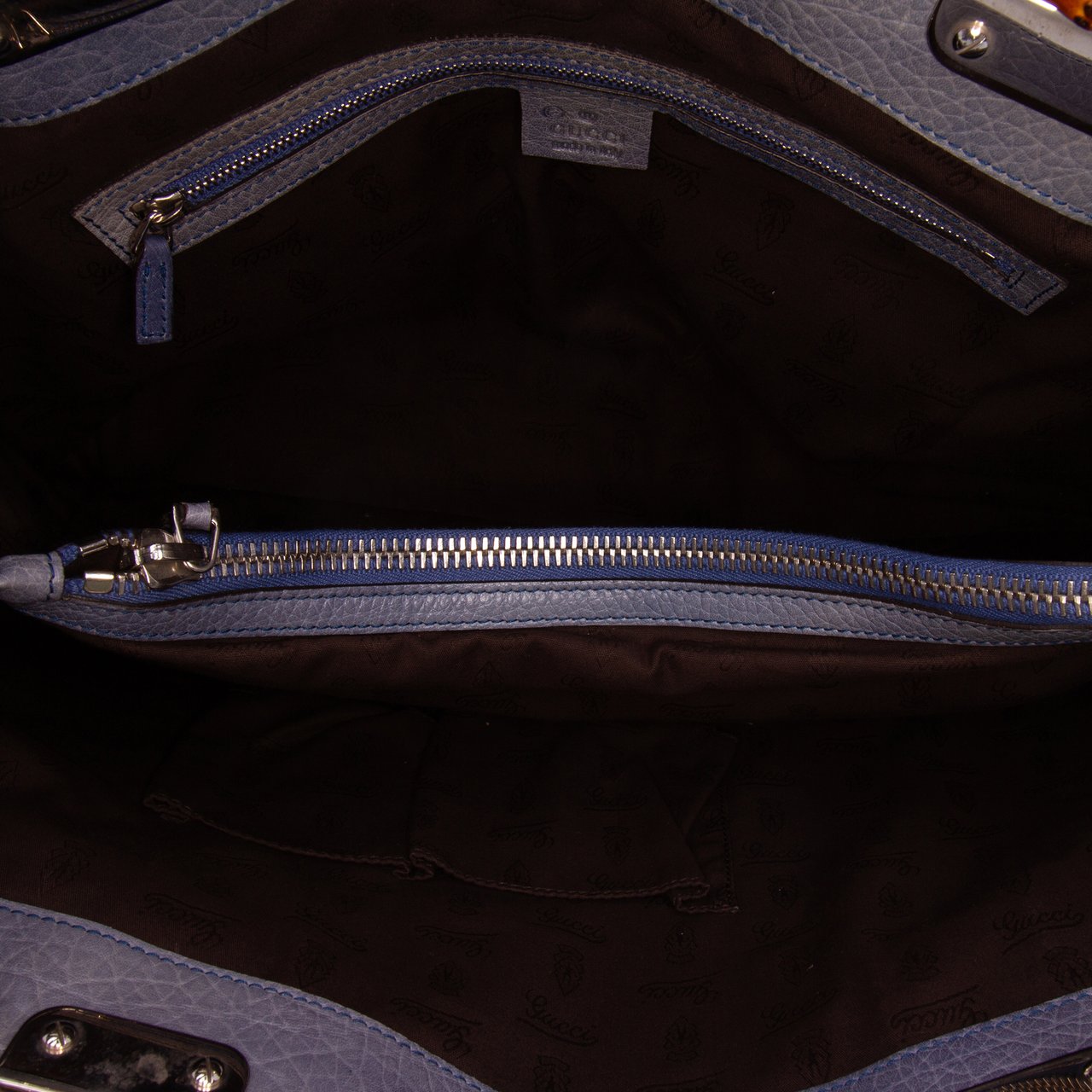 Gucci GG Canvas Bamboo Libeccio Tote Bruin