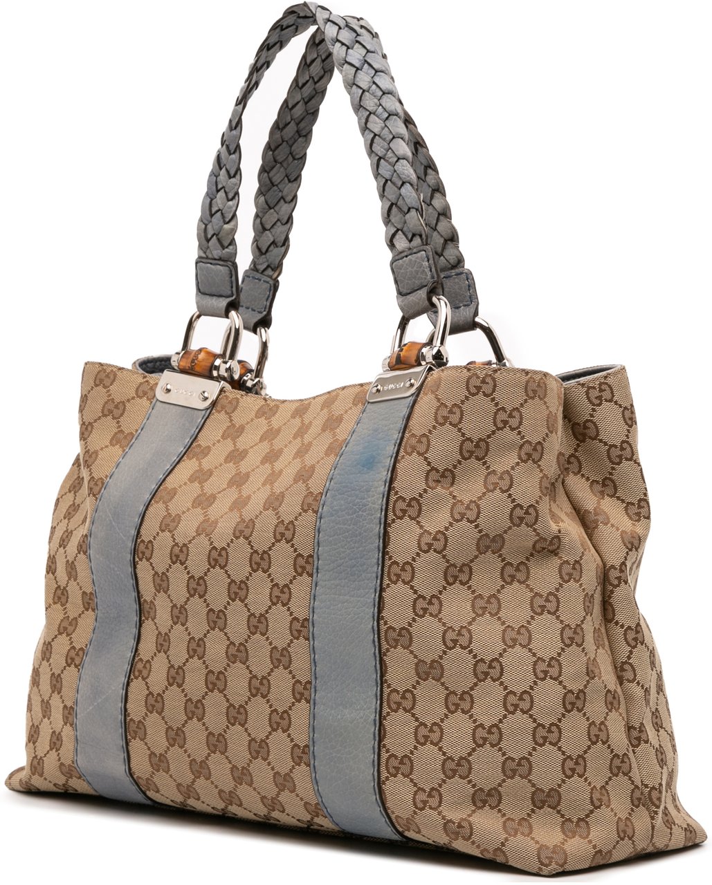 Gucci GG Canvas Bamboo Libeccio Tote Bruin