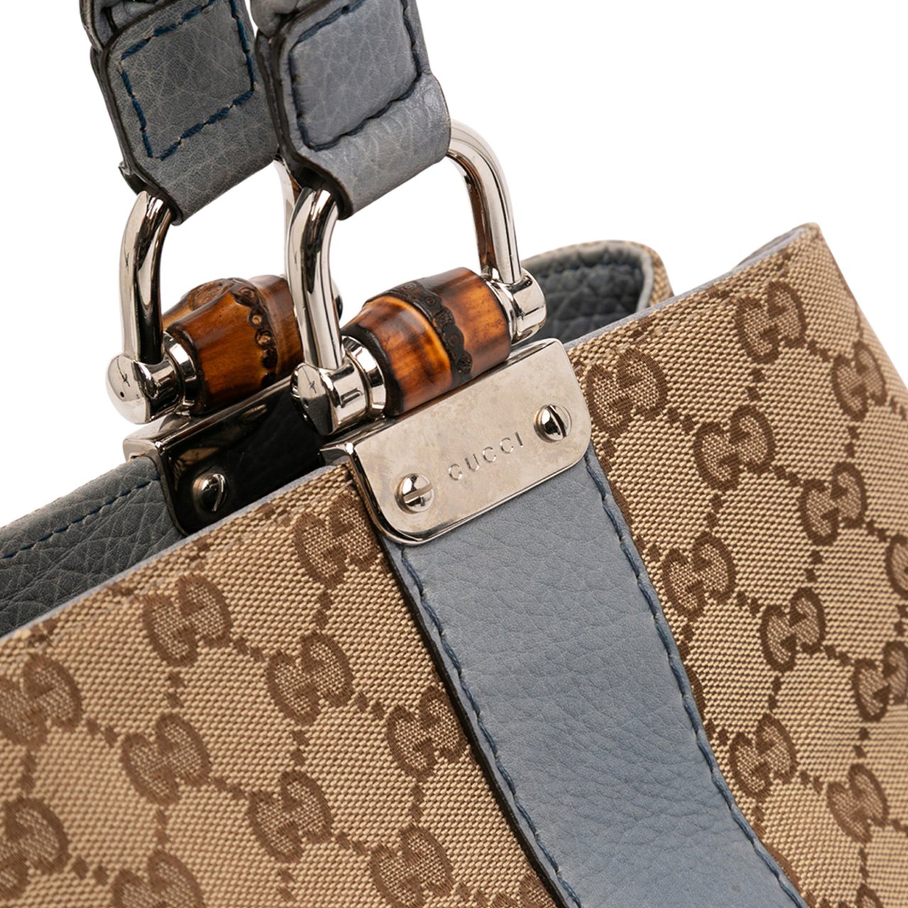 Gucci GG Canvas Bamboo Libeccio Tote Bruin