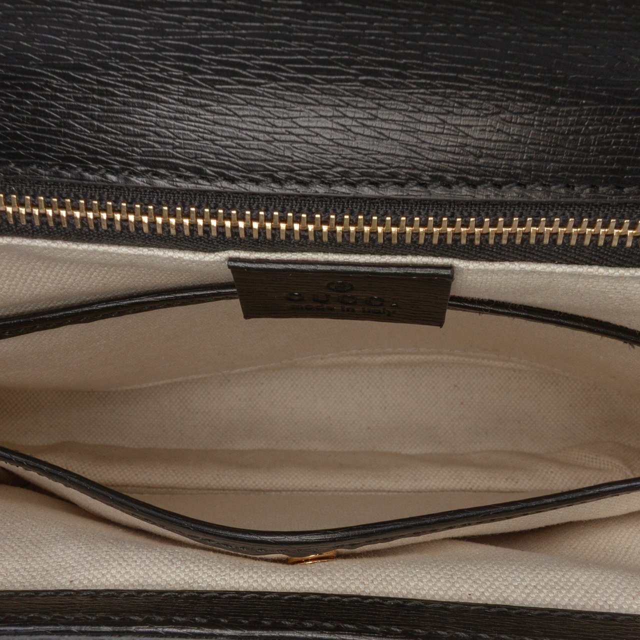 Gucci Printed Calfskin Tropical Bamboo Night Satchel Zwart