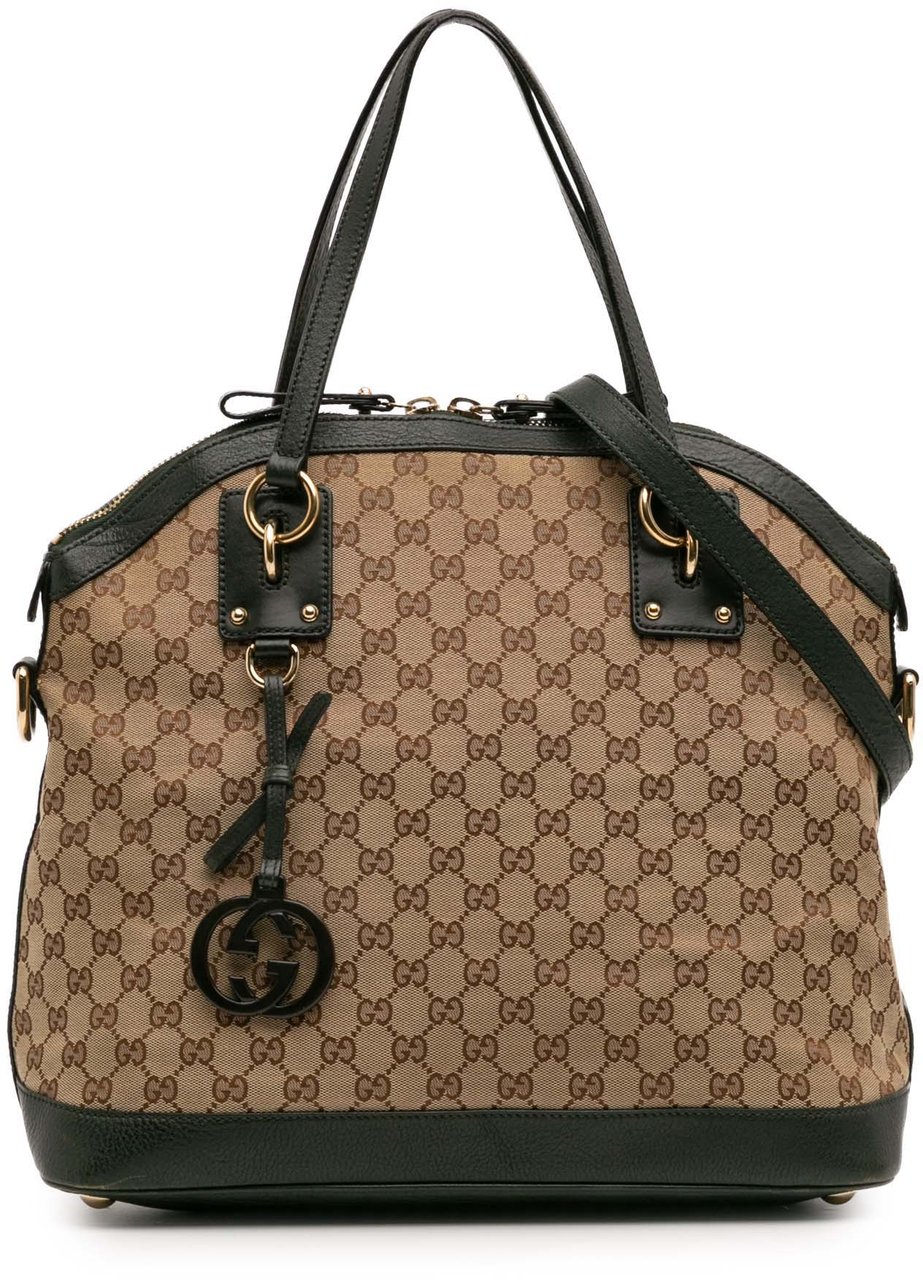 Gucci Large GG Canvas Charm Dome Satchel Bruin