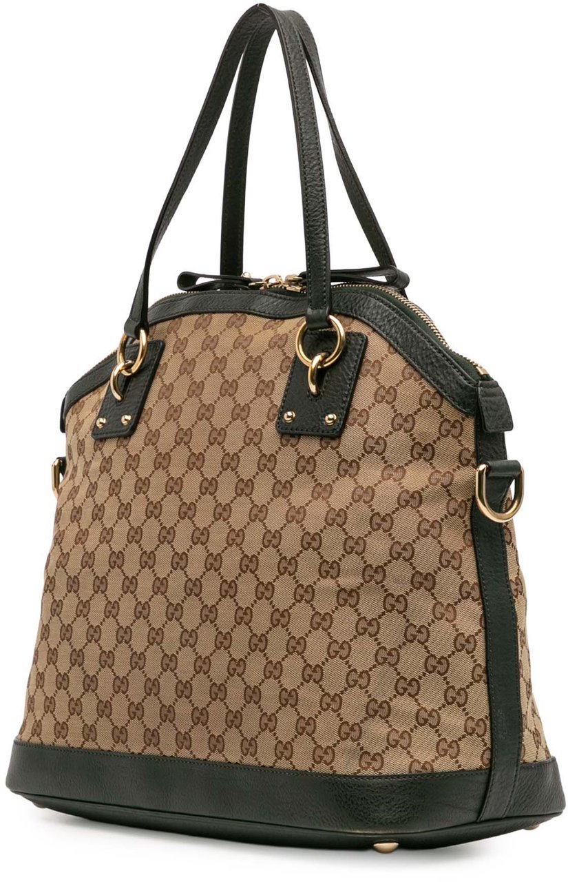 Gucci Large GG Canvas Charm Dome Satchel Bruin