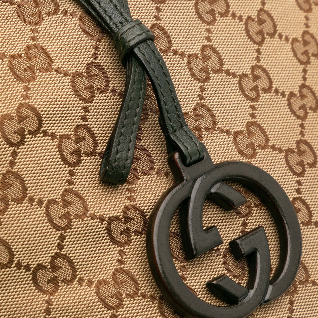 Gucci Large GG Canvas Charm Dome Satchel Bruin