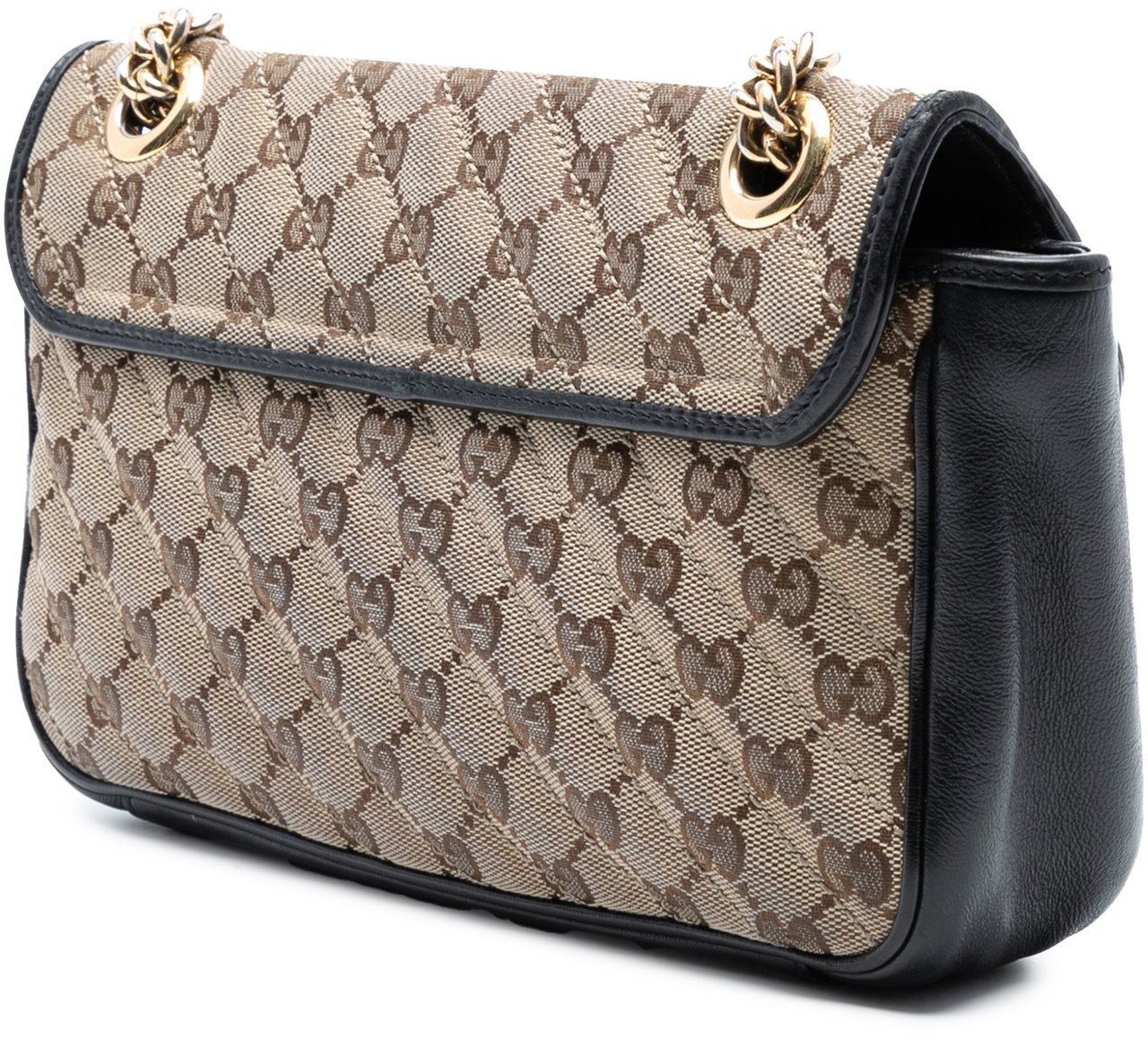 Gucci Medium GG Marmont Matelasse Diagonal GG Canvas Shoulder Bag Bruin