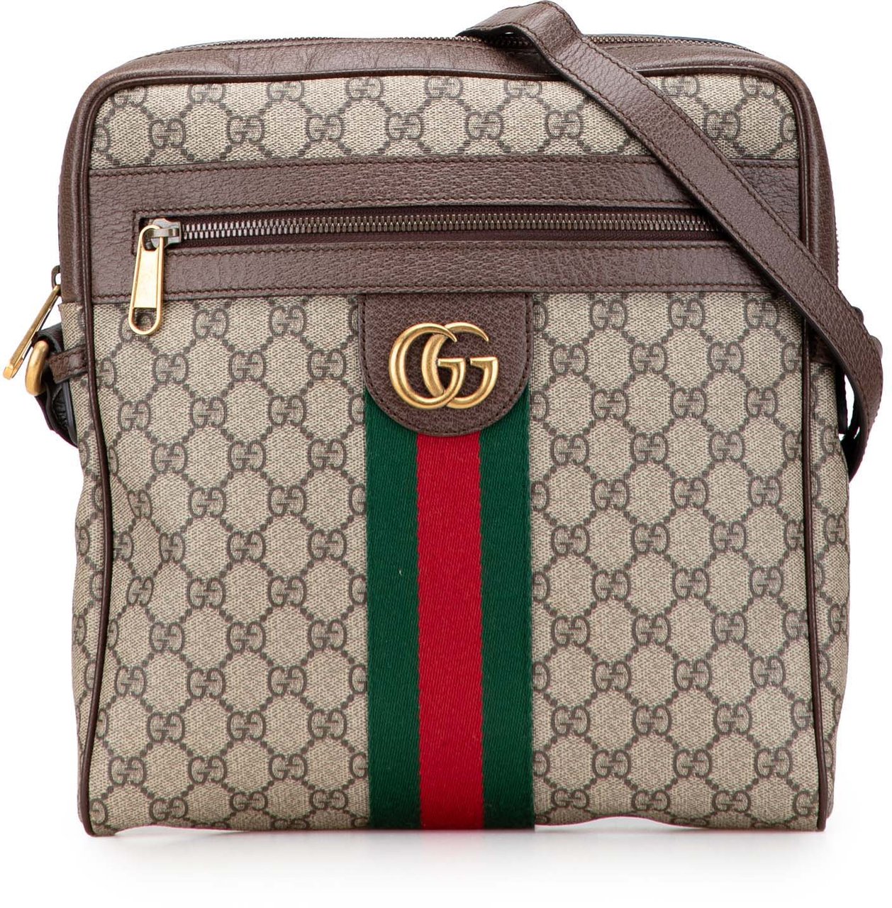 Gucci Medium GG Supreme Ophidia Crossbody Bruin