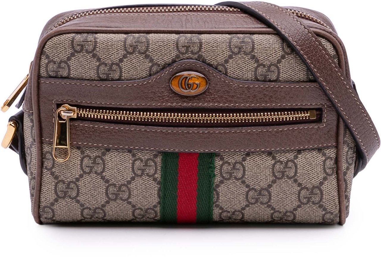 Gucci Mini GG Supreme Ophidia Crossbody Bruin