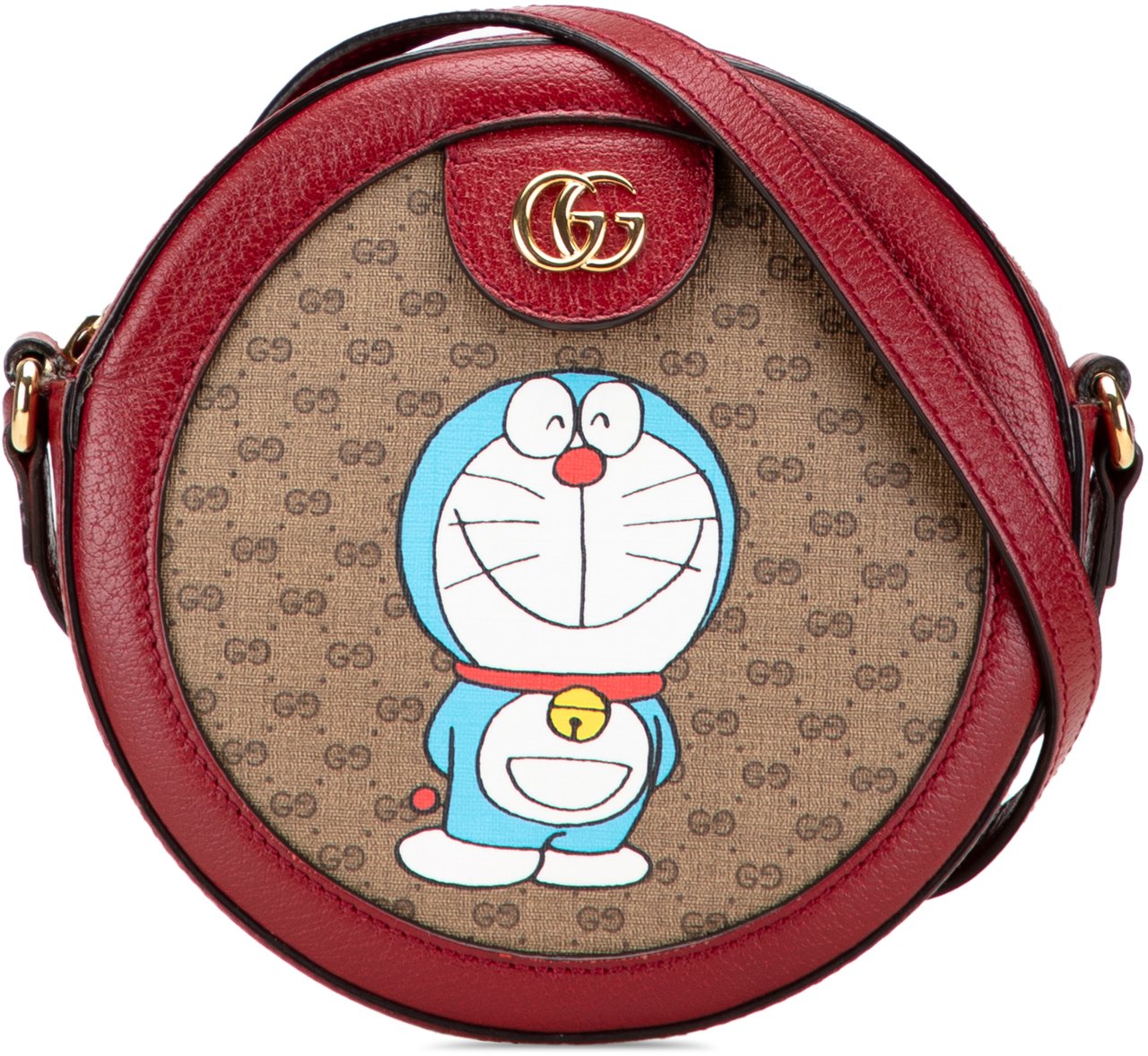 Gucci Micro GG Supreme Doraemon Round Crossbody Bruin