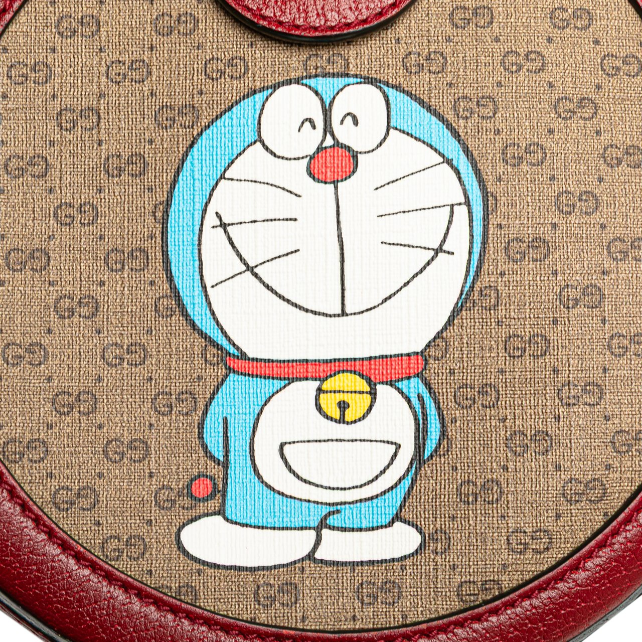 Gucci Micro GG Supreme Doraemon Round Crossbody Bruin