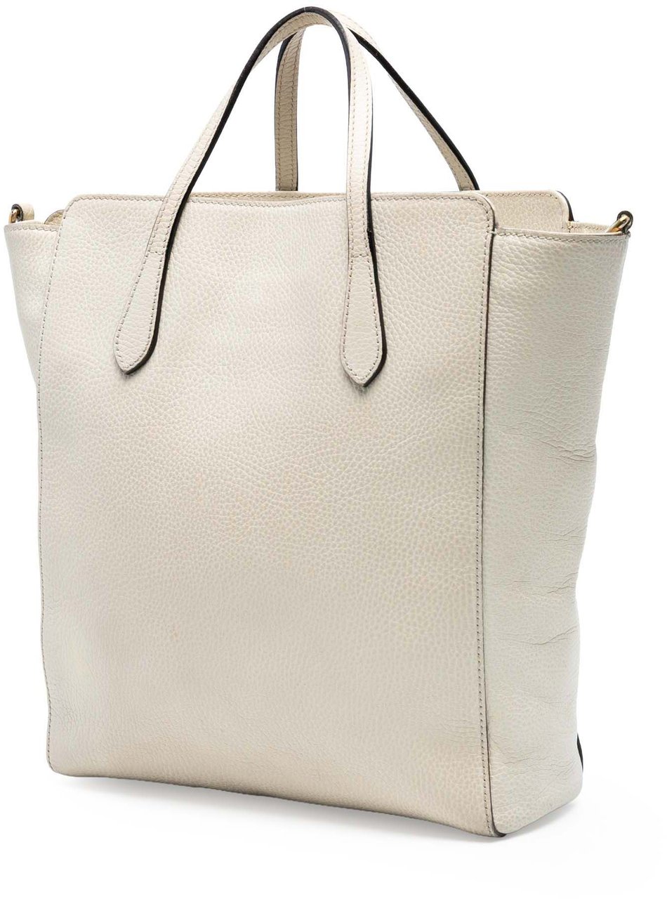 Gucci Leather Swing Convertible Tote Wit