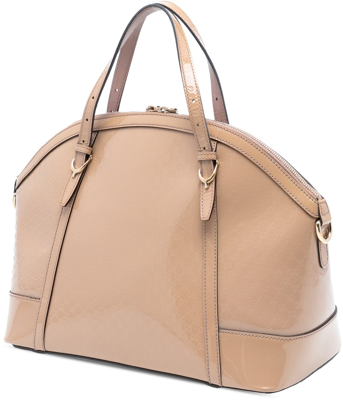 Gucci Large Microguccissima Patent Nice Dome Satchel Bruin