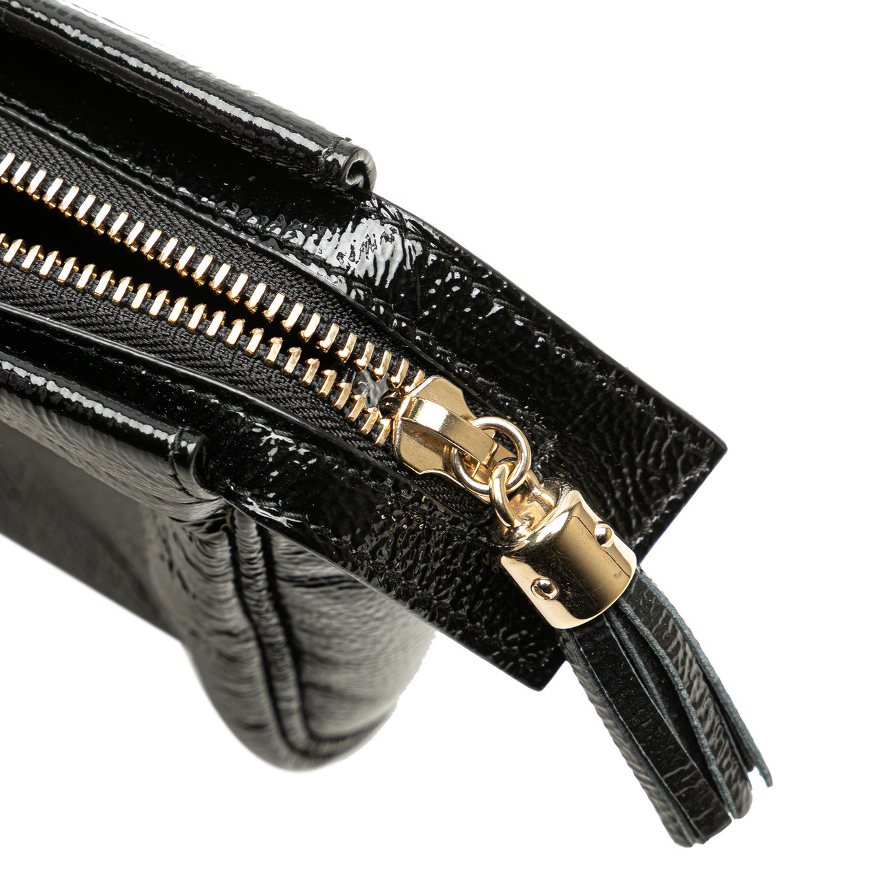 Gucci Soft Patent Soho Clutch Zwart
