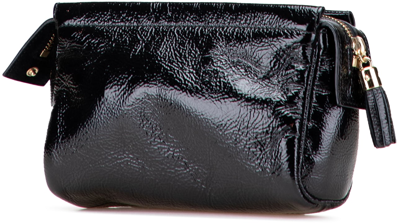 Gucci Soft Patent Soho Clutch Zwart