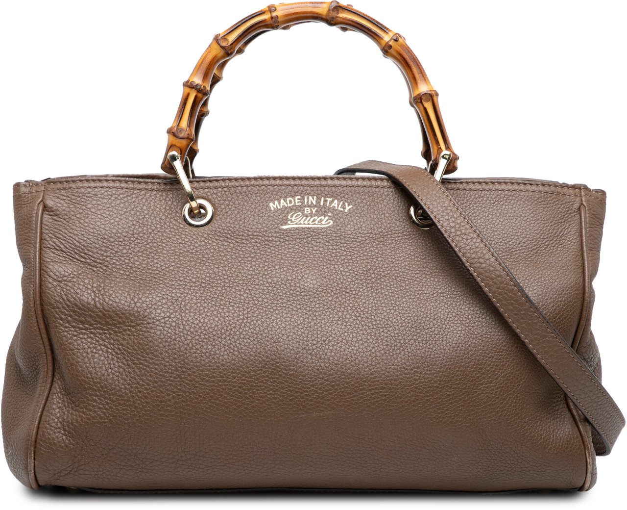 Gucci Medium Calfskin Bamboo Shopper Satchel Bruin