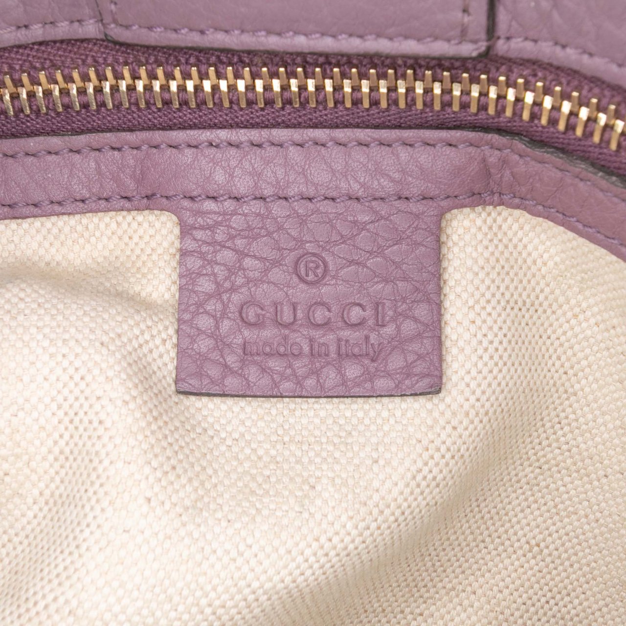 Gucci Medium Calfskin Bamboo Shopper Satchel Paars