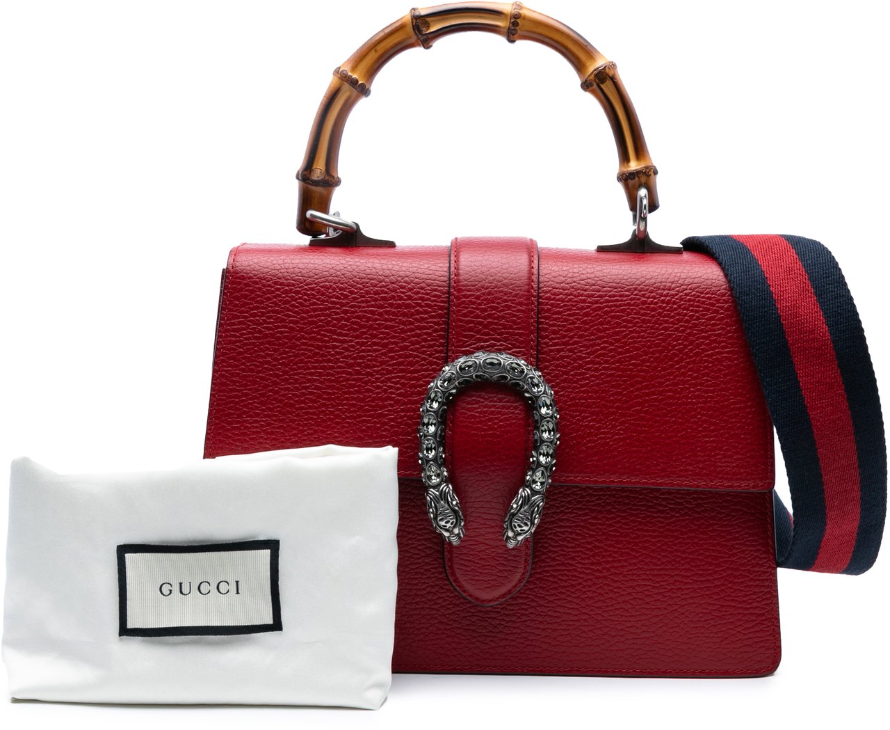 Gucci Medium Bamboo Dionysus Web Satchel Rood