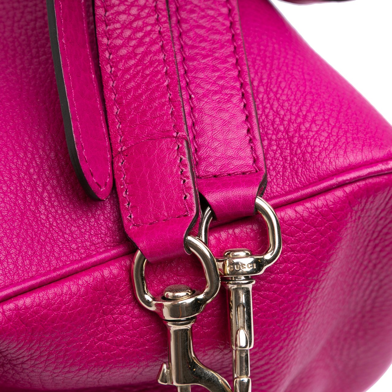 Gucci Small Calfskin Bamboo Shopper Satchel Roze
