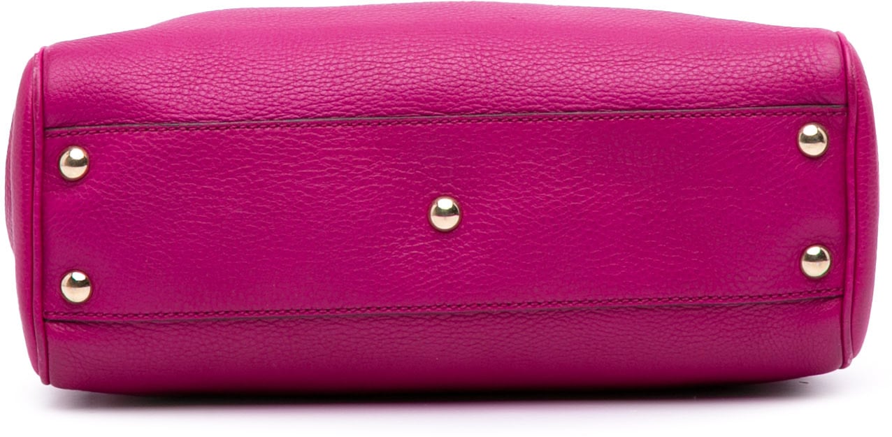 Gucci Small Calfskin Bamboo Shopper Satchel Roze