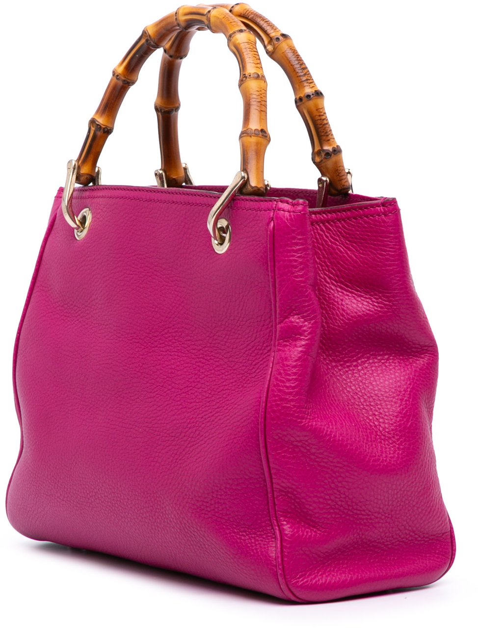 Gucci Small Calfskin Bamboo Shopper Satchel Roze