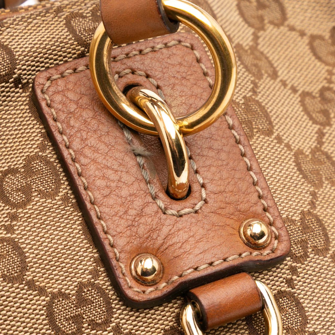 Gucci GG Canvas GG Charm Tote Bruin