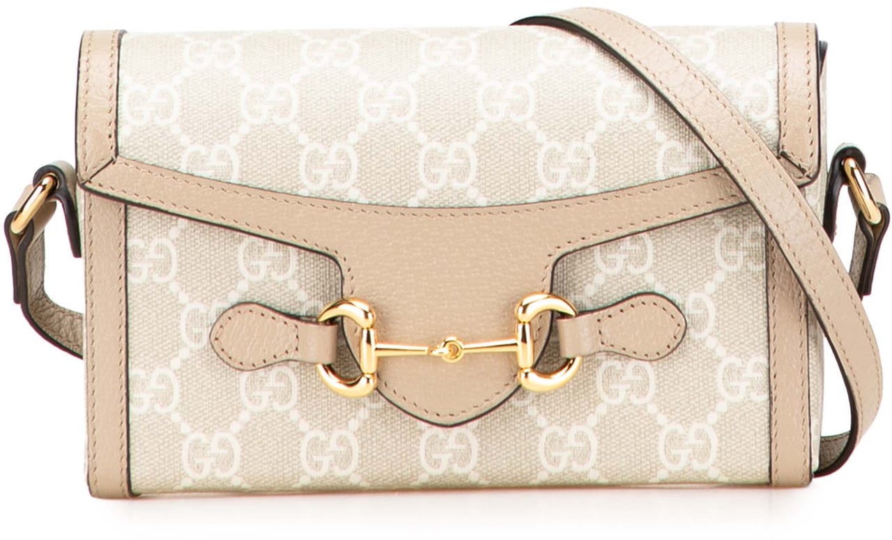 Gucci Mini GG Supreme Horsebit 1955 Crossbody Bruin