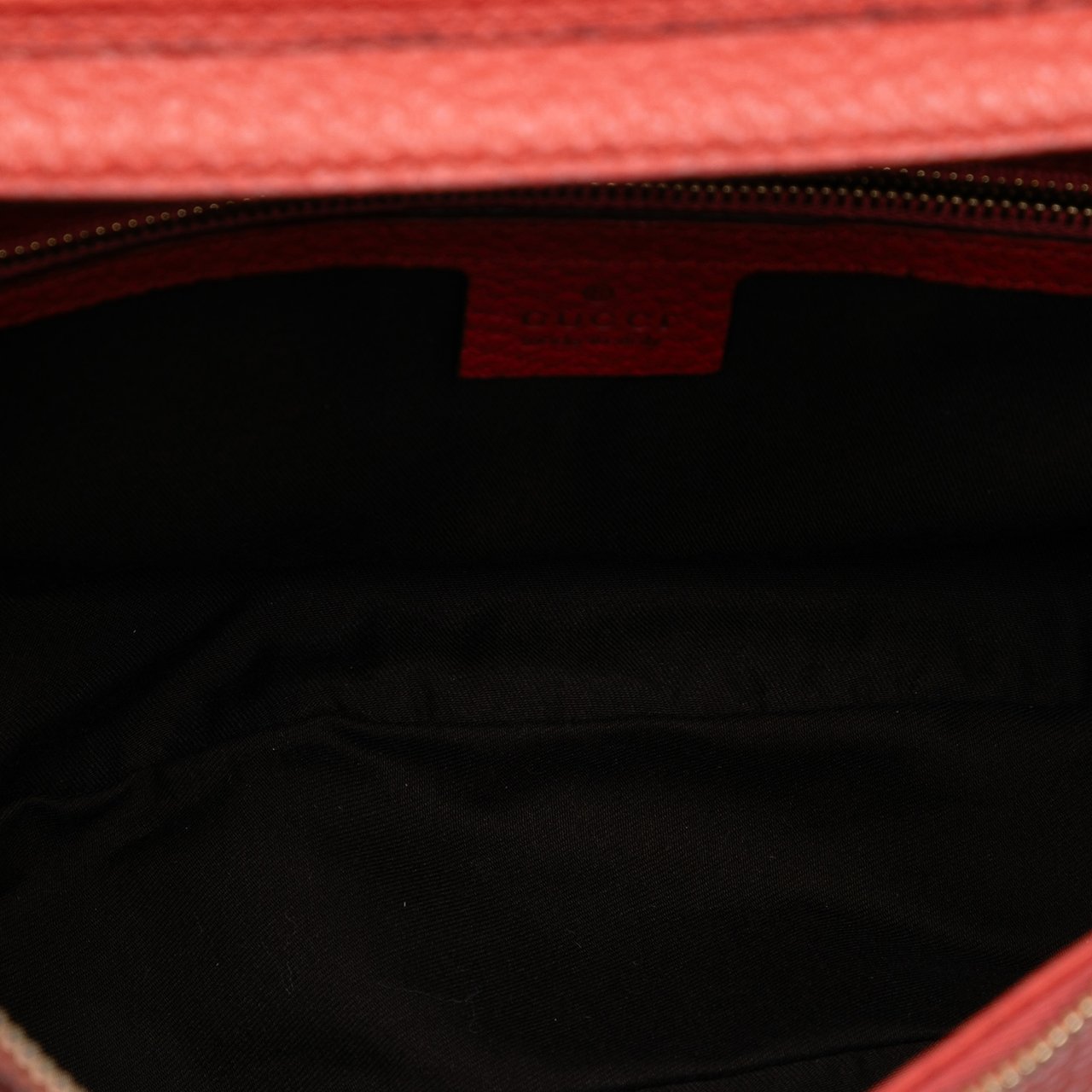 Gucci Pebbled Calfskin Bamboo Ring Hobo Rood