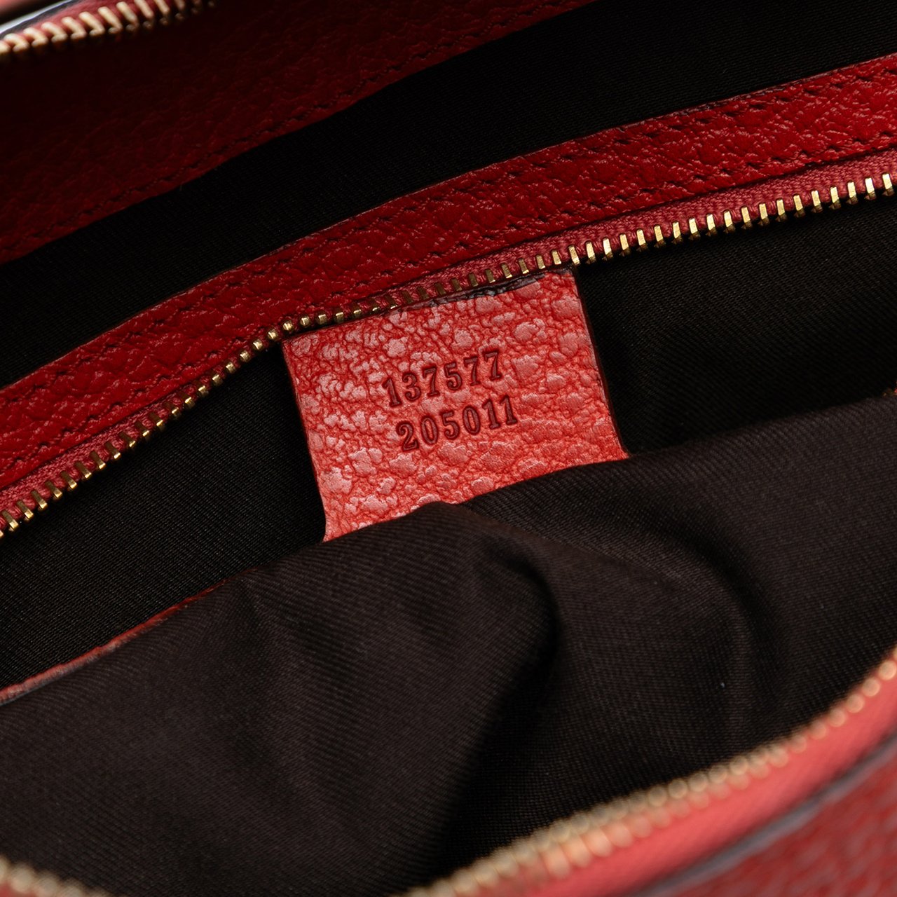 Gucci Pebbled Calfskin Bamboo Ring Hobo Rood