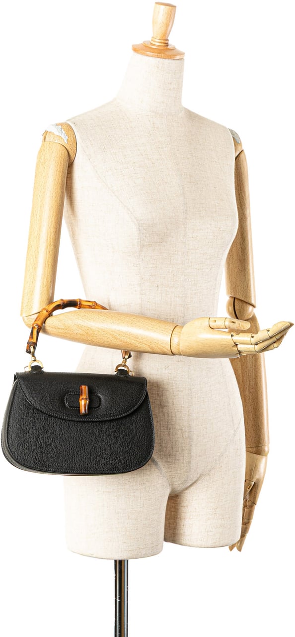 Gucci Calfskin Bamboo Night Zwart