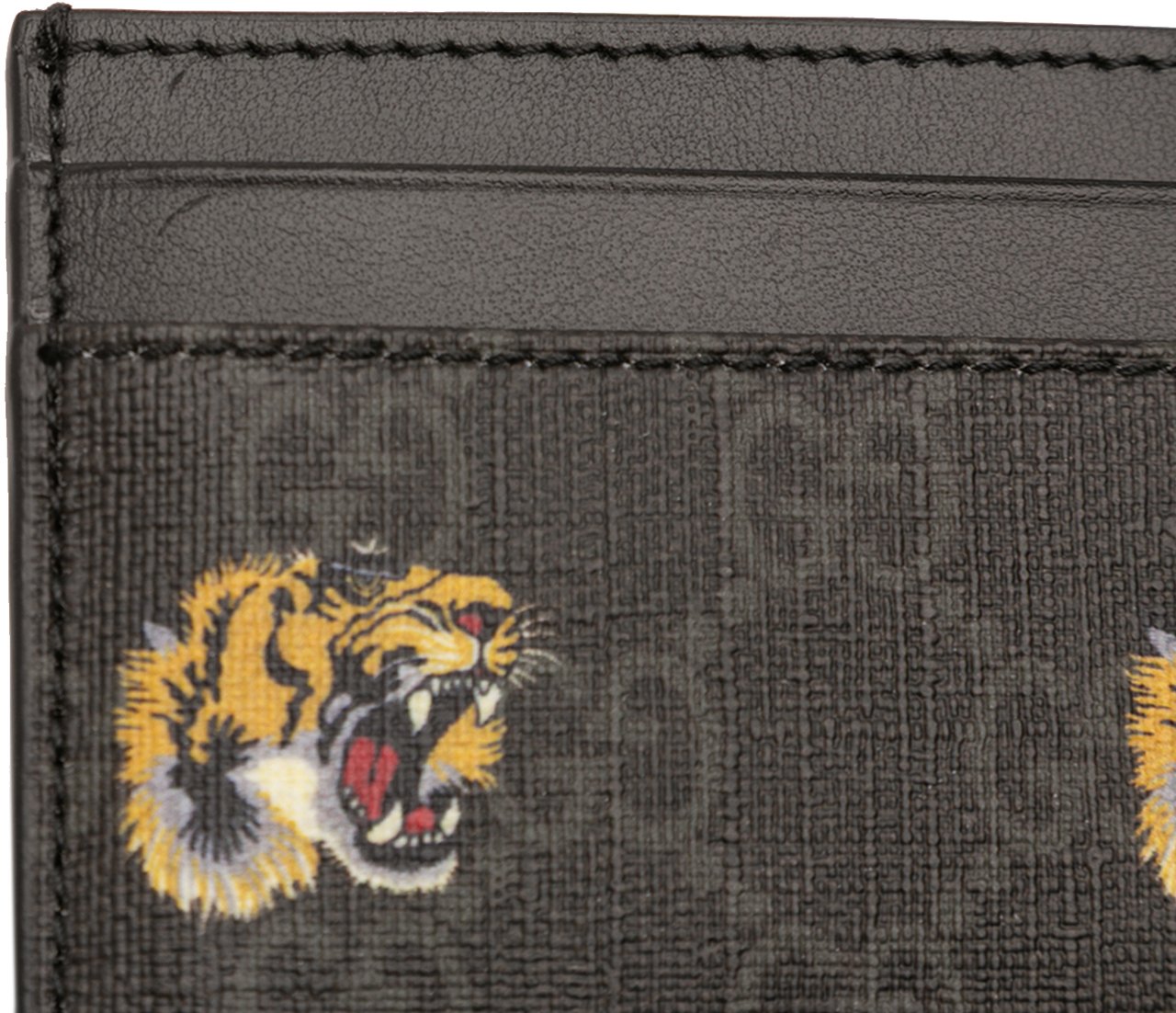 Gucci GG Supreme Tiger Card Holder Zwart
