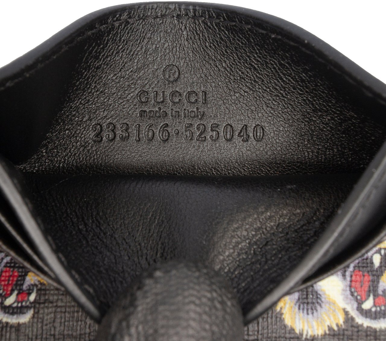 Gucci GG Supreme Tiger Card Holder Zwart