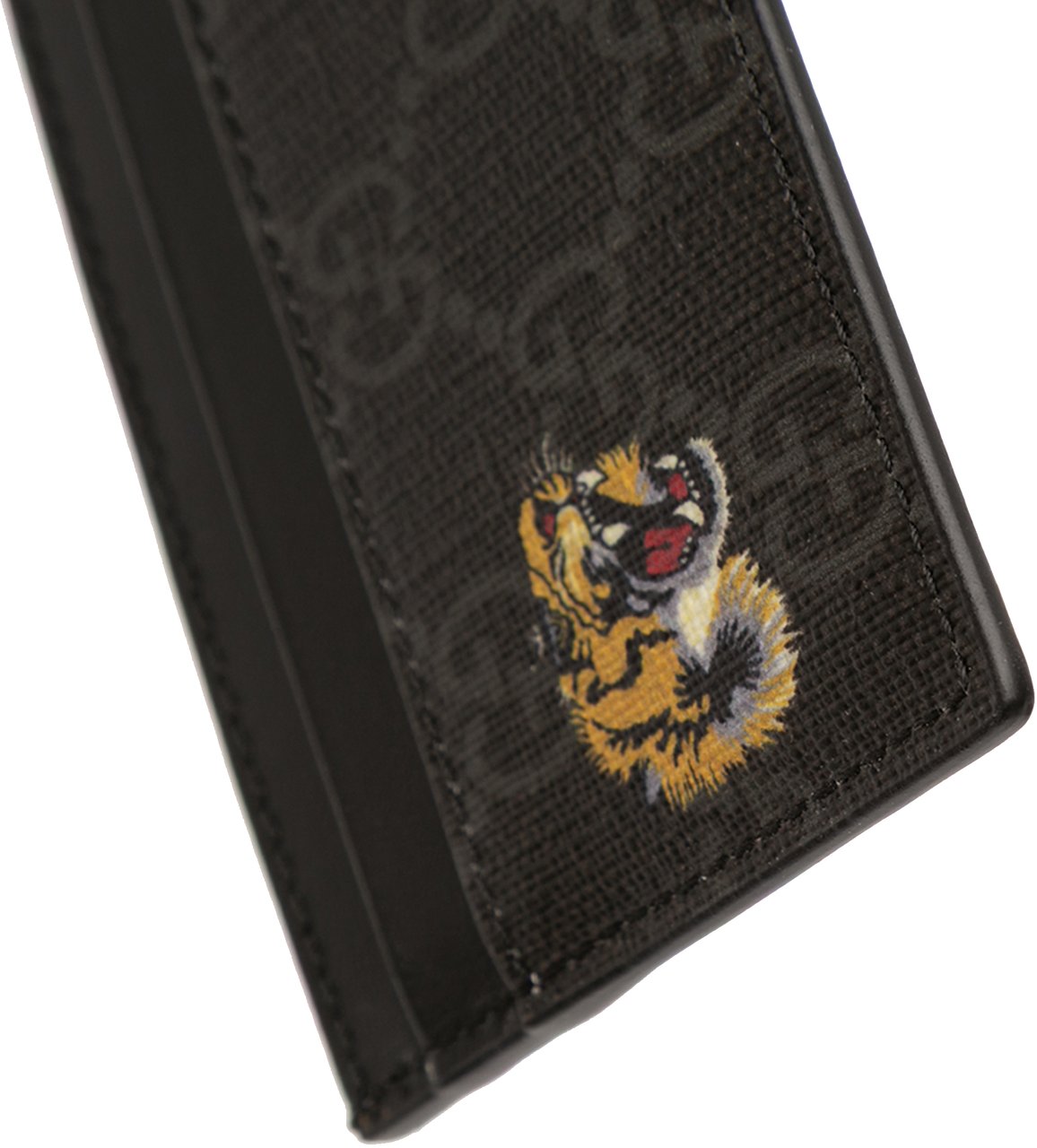 Gucci GG Supreme Tiger Card Holder Zwart