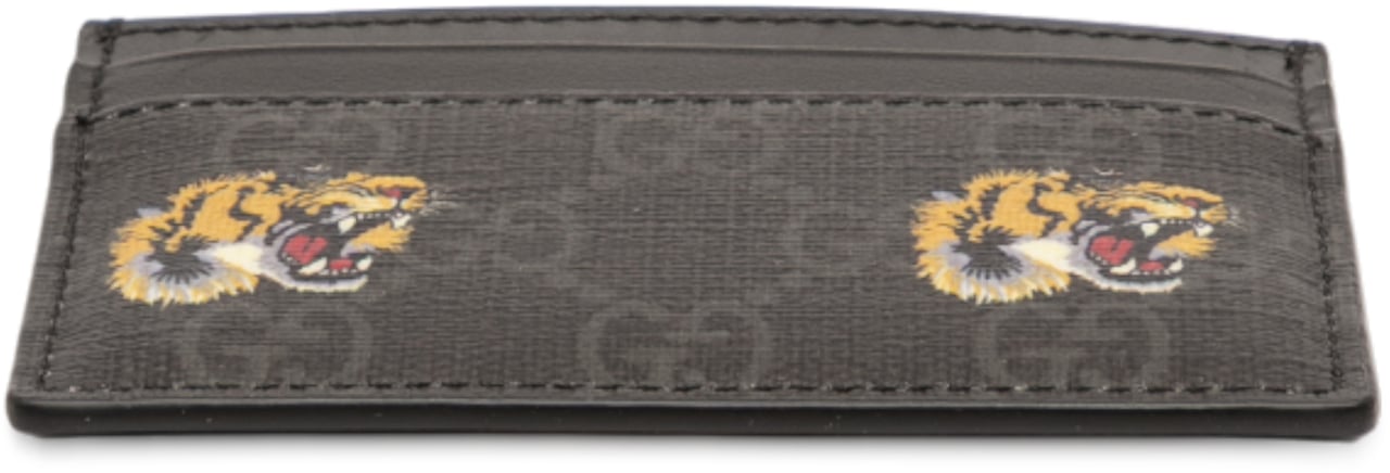 Gucci GG Supreme Tiger Card Holder Zwart