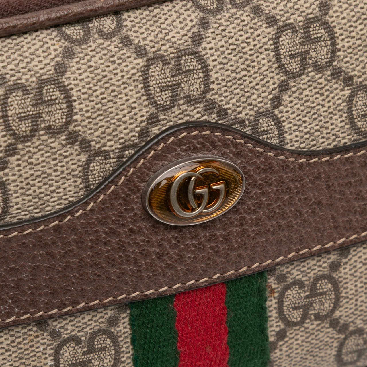 Gucci Small GG Supreme Web Ophidia Belt Bag Bruin