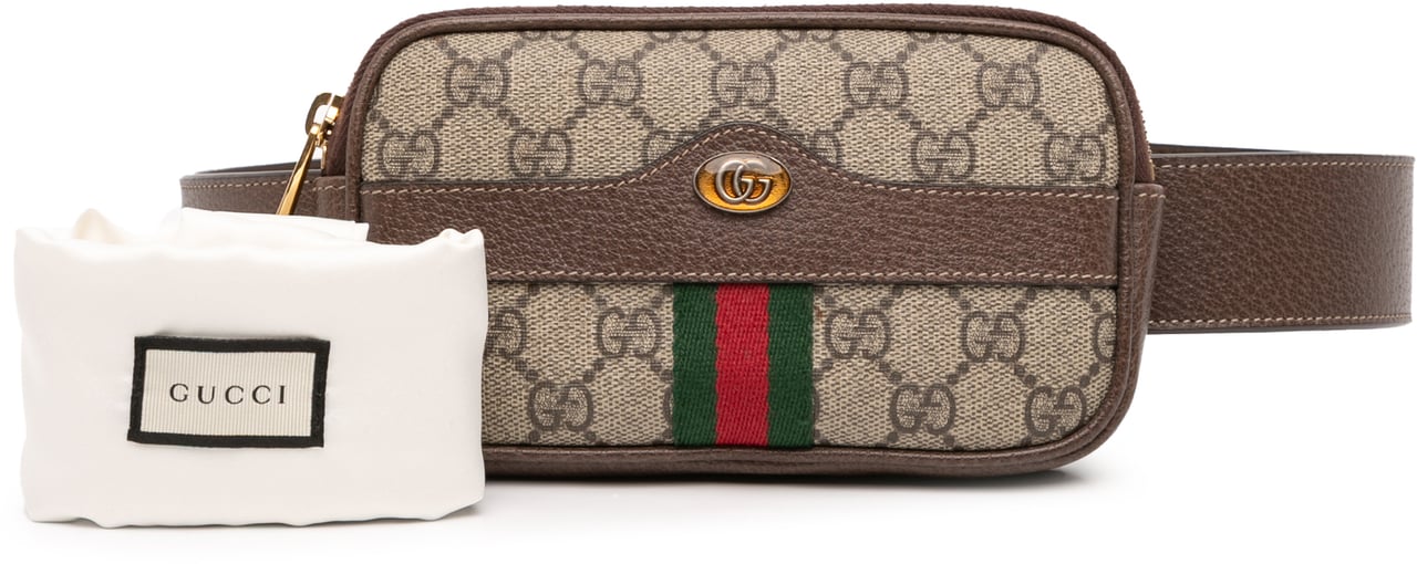 Gucci Small GG Supreme Web Ophidia Belt Bag Bruin
