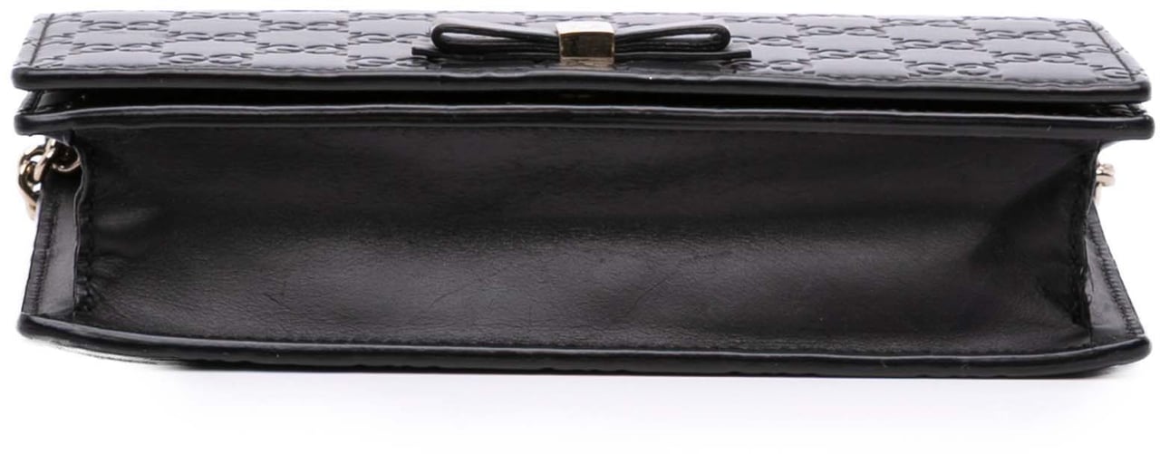 Gucci Mini Guccissima Bow Signature Wallet On Chain Zwart