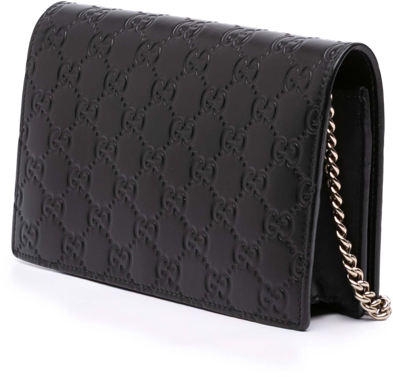 Gucci Mini Guccissima Bow Signature Wallet On Chain Zwart