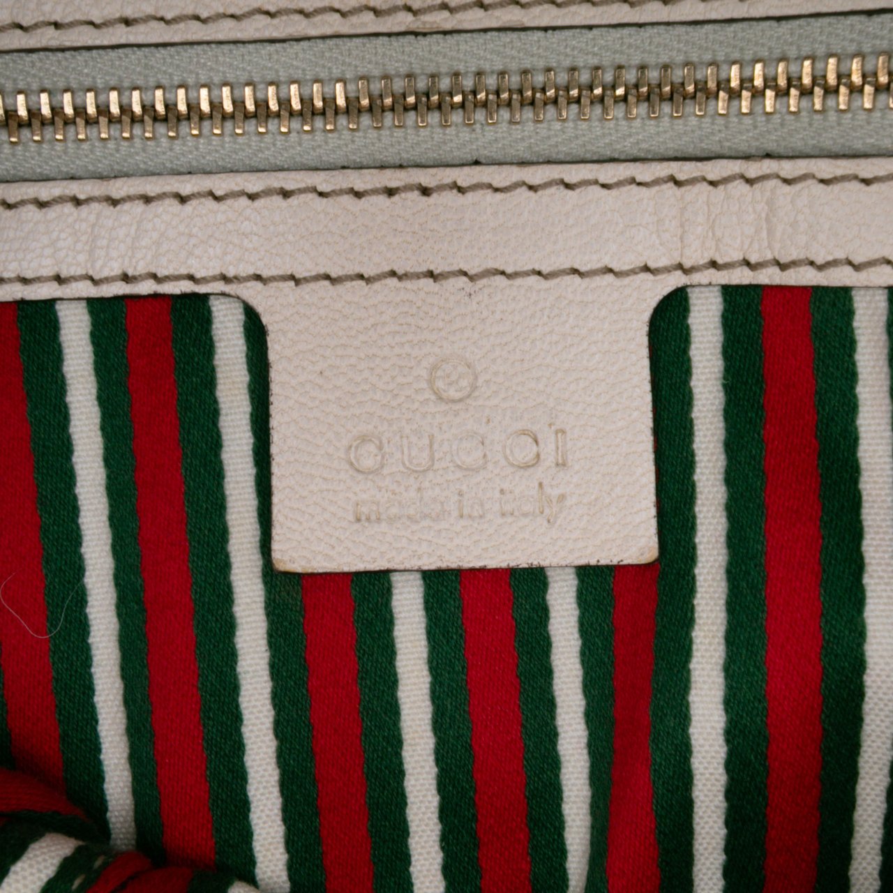 Gucci Leather Horsebit Hobo Bag Wit