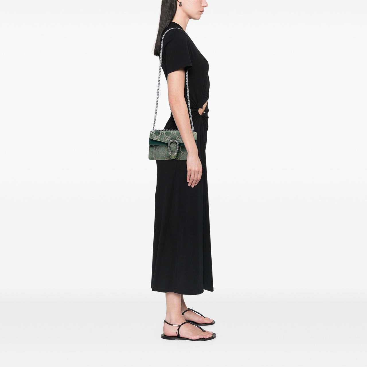 Gucci Medium GG Velvet Dionysus Crossbody Groen