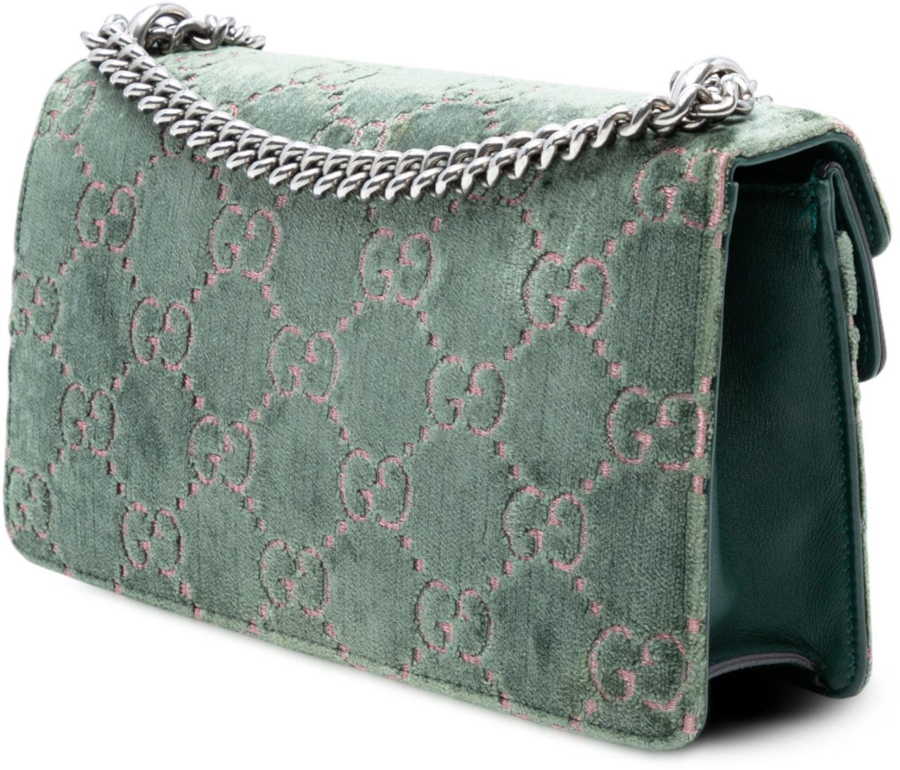 Gucci Medium GG Velvet Dionysus Crossbody Groen