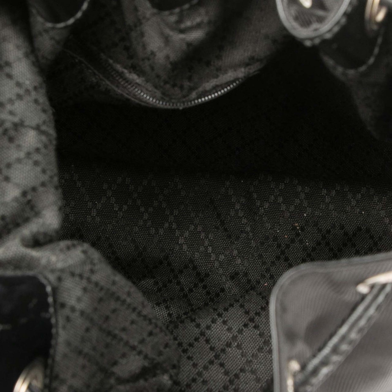 Gucci Nylon Bamboo Bucket Bag Zwart