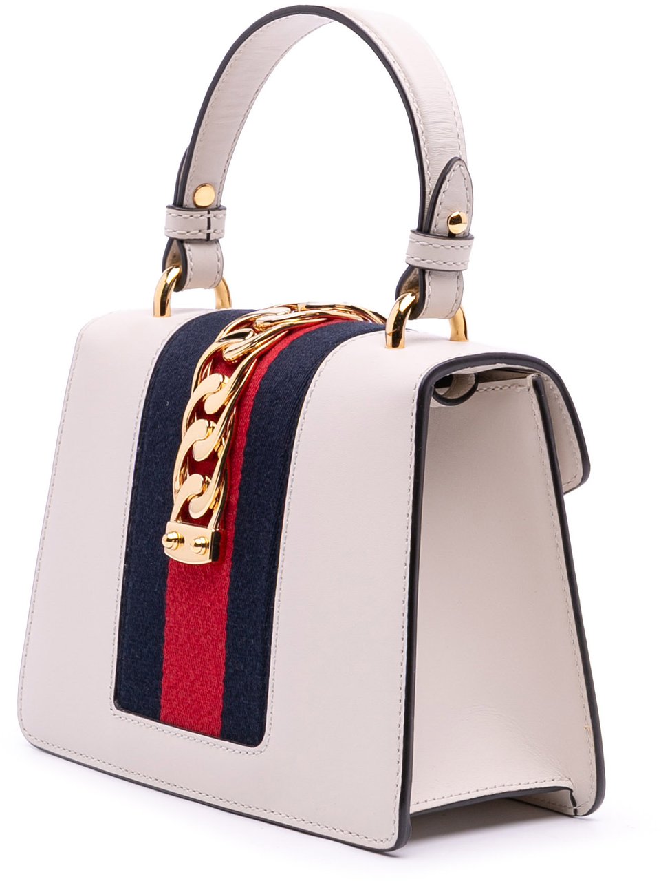 Gucci Mini Calfskin Sylvie Satchel Wit