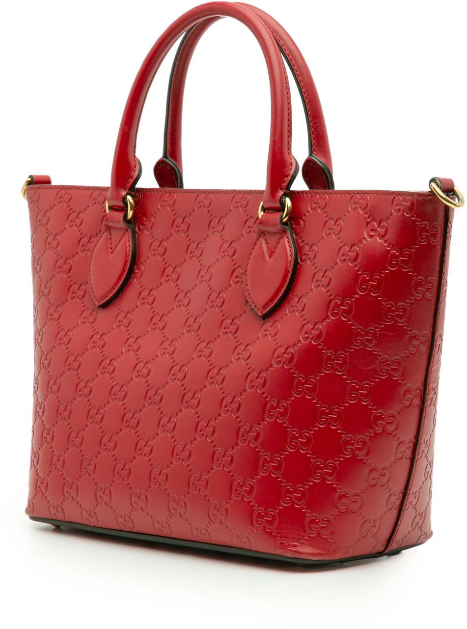 Gucci Small Guccissima Convertible Tote Rood