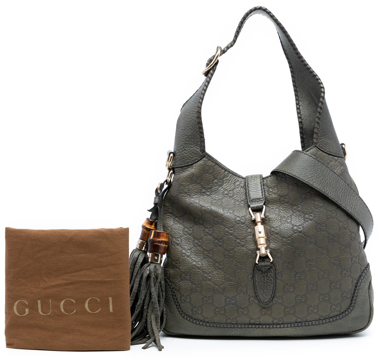 Gucci Medium Guccissima New Jackie Satchel Bruin