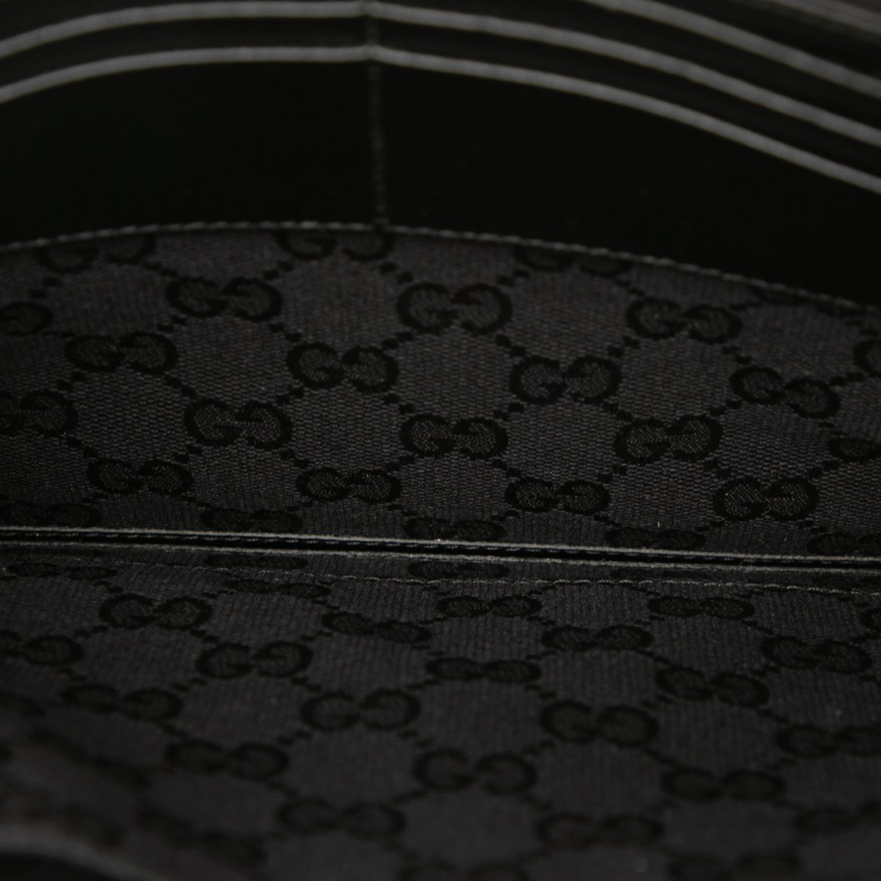 Gucci Leather Horsebit 1955 Zip Clutch Zwart