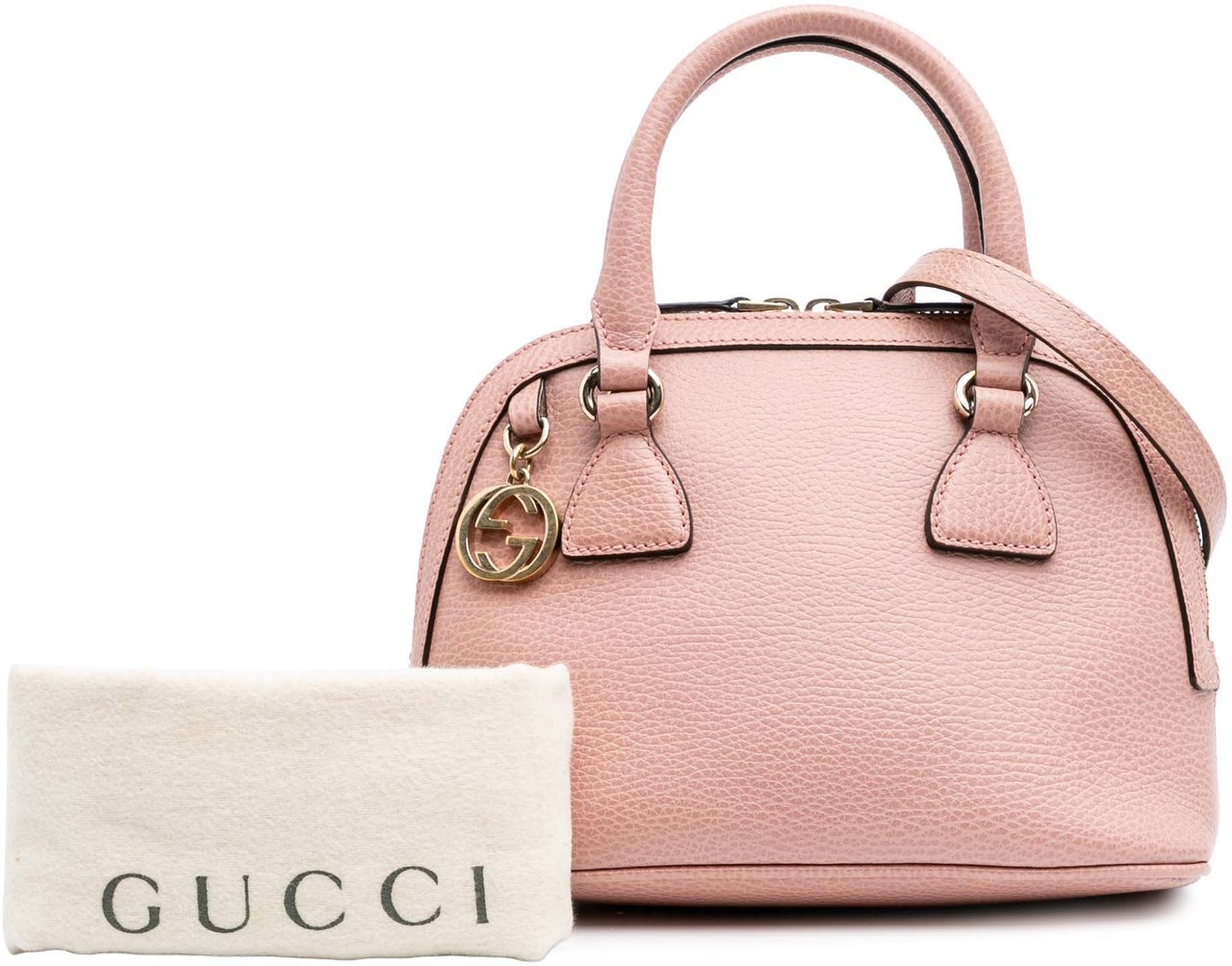 Gucci Mini Leather GG Charm Dome Satchel Roze