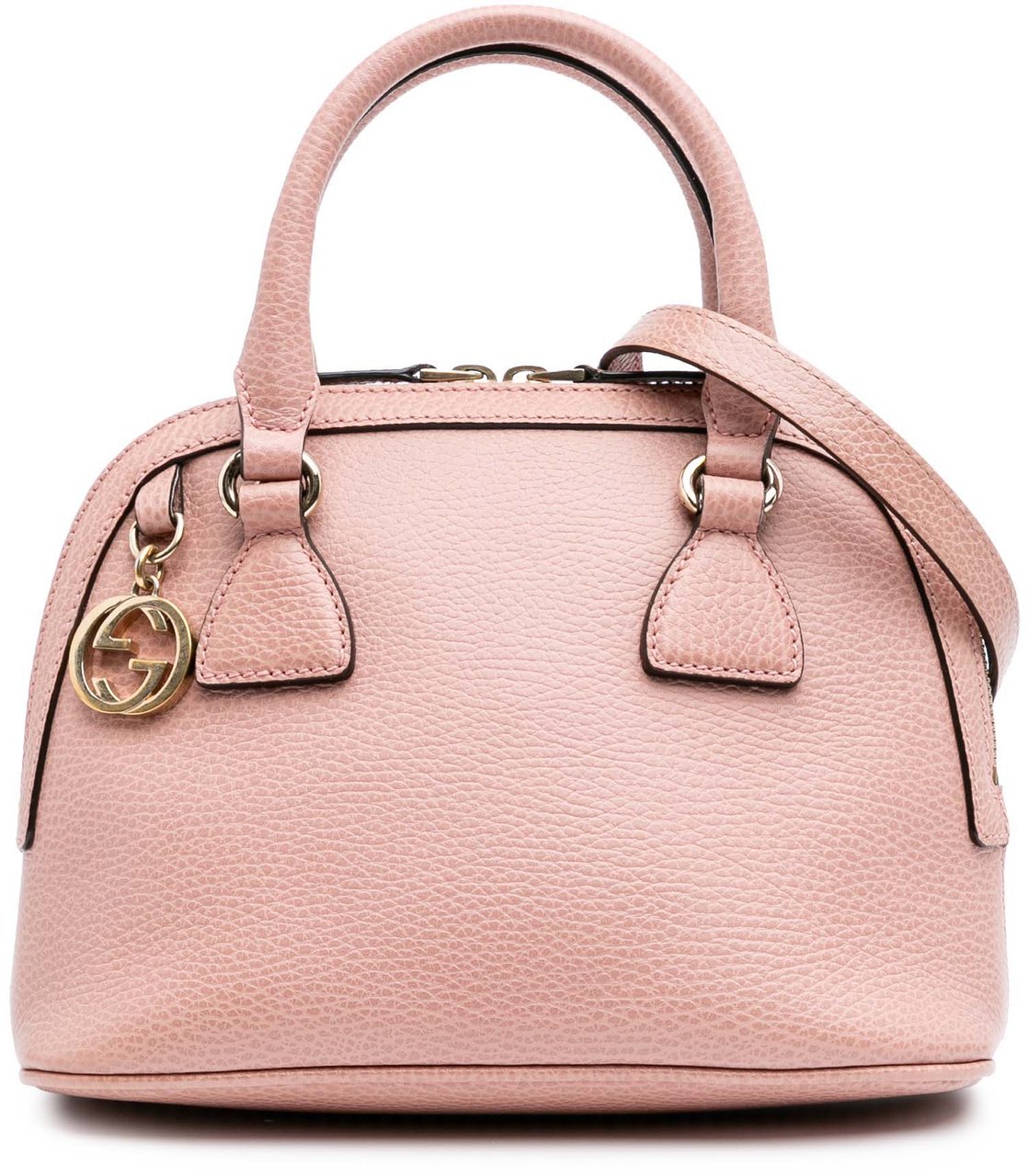 Gucci Mini Leather GG Charm Dome Satchel Roze