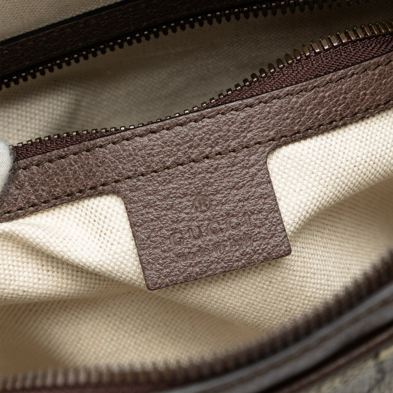 Gucci Small GG Supreme Web Ophidia Messenger Bag Bruin