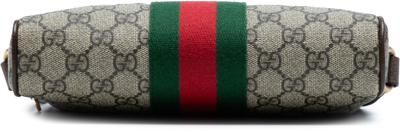 Gucci Small GG Supreme Web Ophidia Messenger Bag Bruin